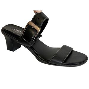 Aerosole 2” inch heel black sandals size 6
